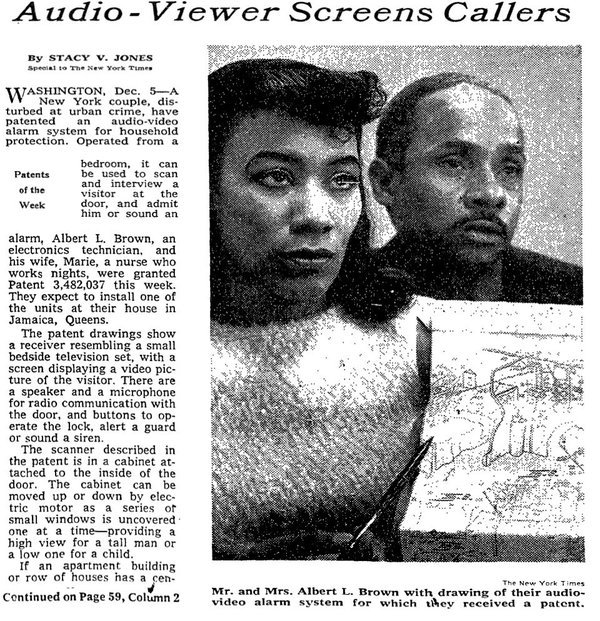 black-woman-inventor-home-security-marie-and albert-in-nyt-article