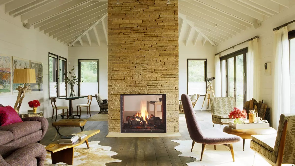 double-sided fireplace - Escape see-through gas fireplace