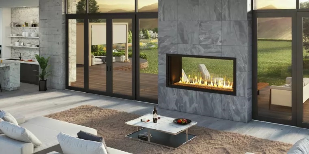 double-sided fireplace - Transcend indoor-outdoor gas fireplace