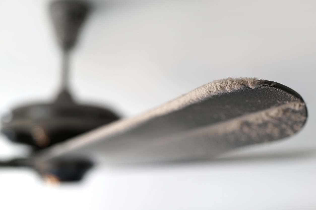 coconut oil uses dust on ceiling fan close up