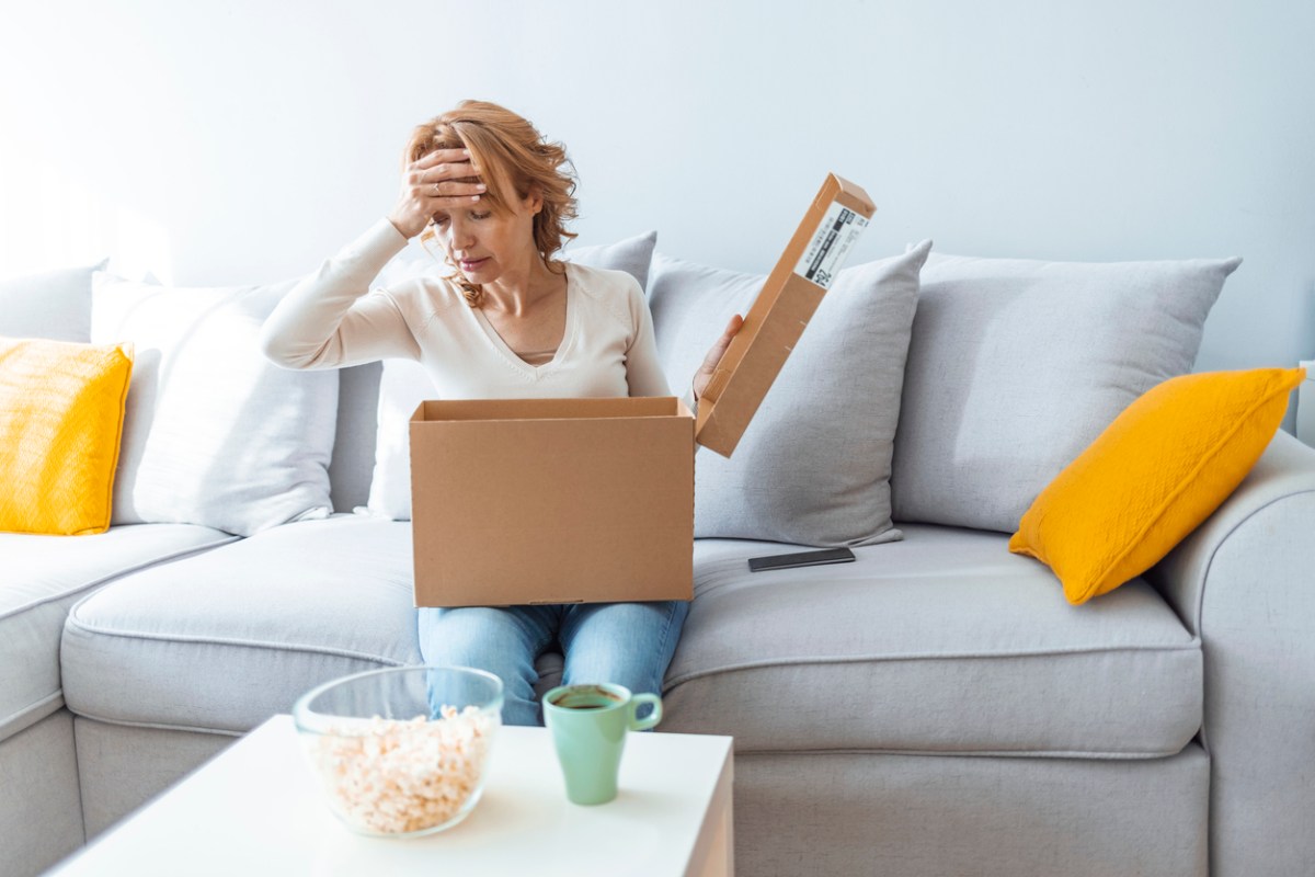 iStock-1351029352 things you never knew about returns woman unhappy with delivery