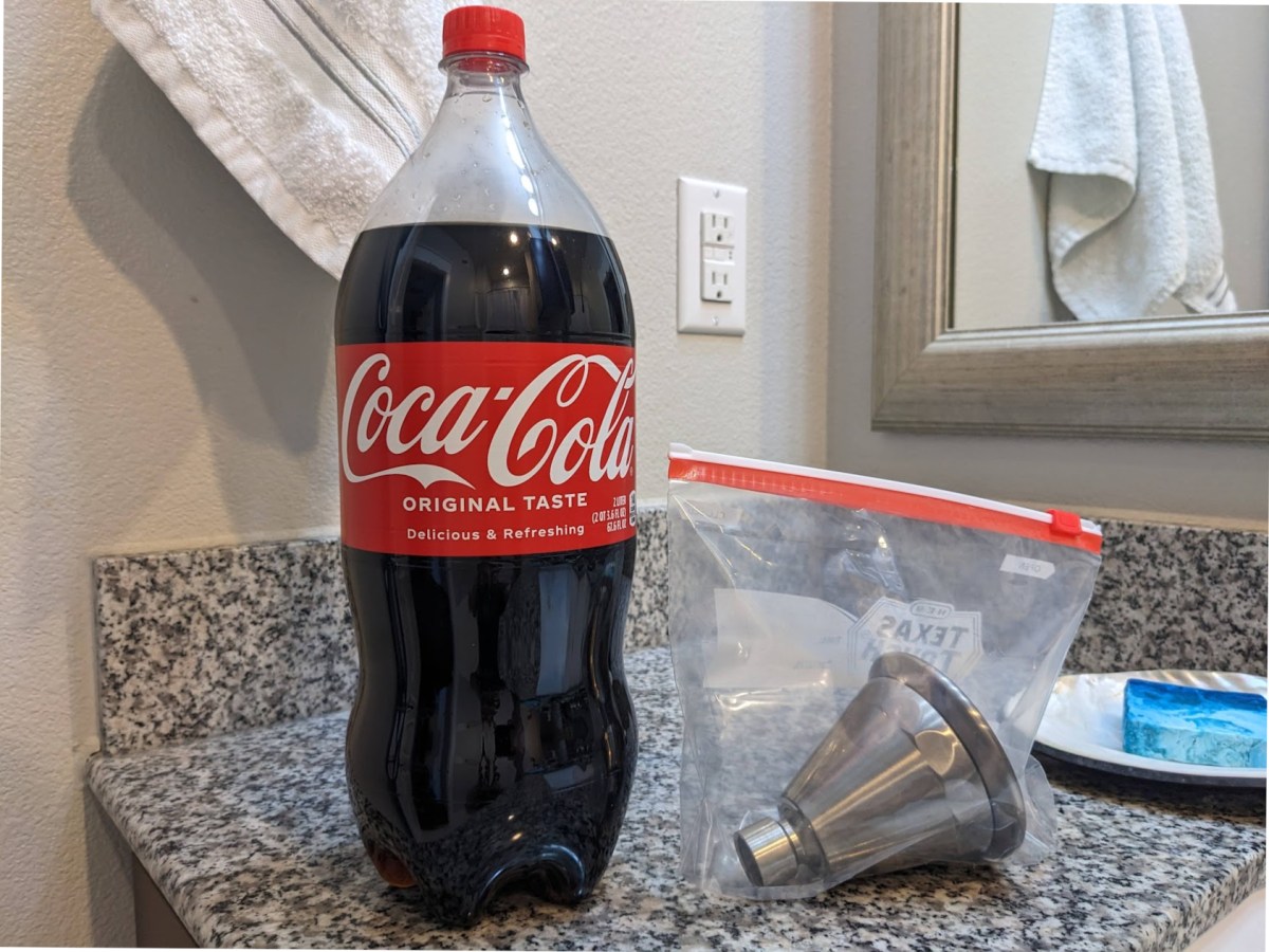 shower head and coke bottle