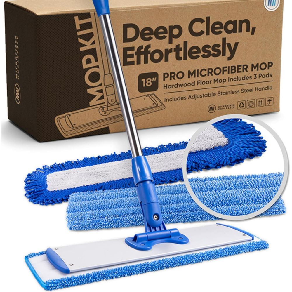 Microfiber Wholesale 18-Inch Microfiber Mop System on a white background