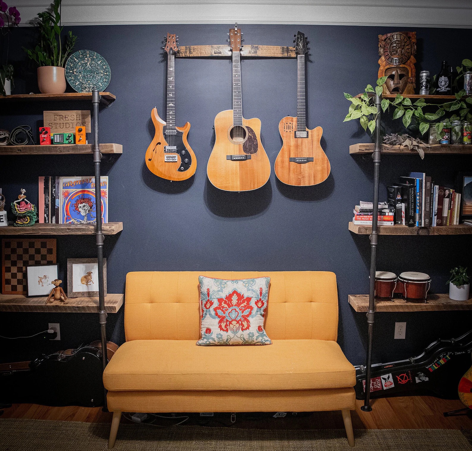 Etsy Wall Decor Ideas Guitars hanging on walls