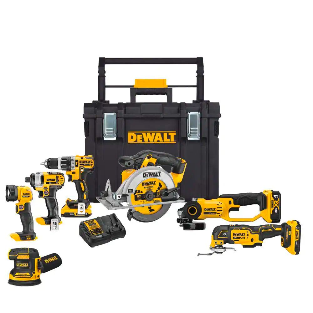 Our Favorite DeWalt Tools to Shop From The Home Depot: DeWalt 20V MAX Cordless 7 Tool Combo Kit with TOUGHSYSTEM Case