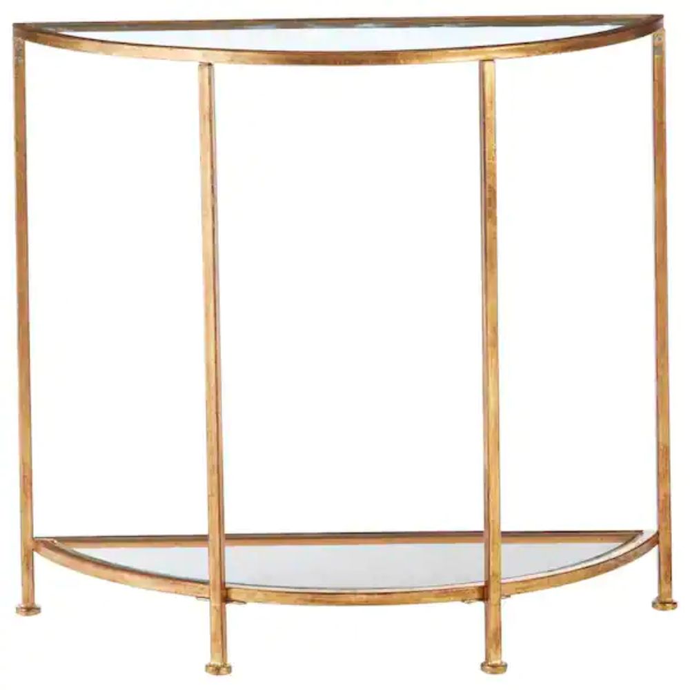 The Best Console Tables Option: Bella Half Moon Glass Console Table
