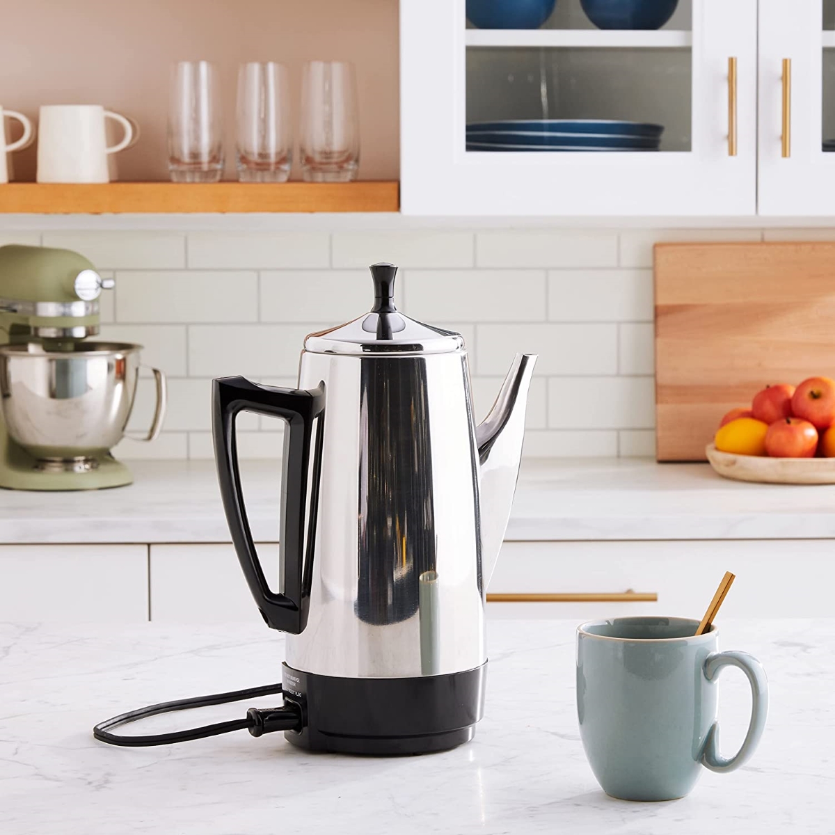 types of coffee makers - silver steel coffee maker in kitchen