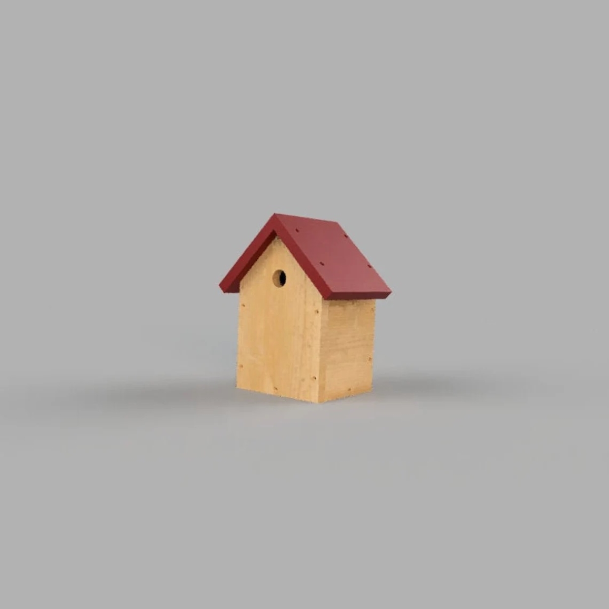 birdhouse plans - small wooden birdhouse with red roof