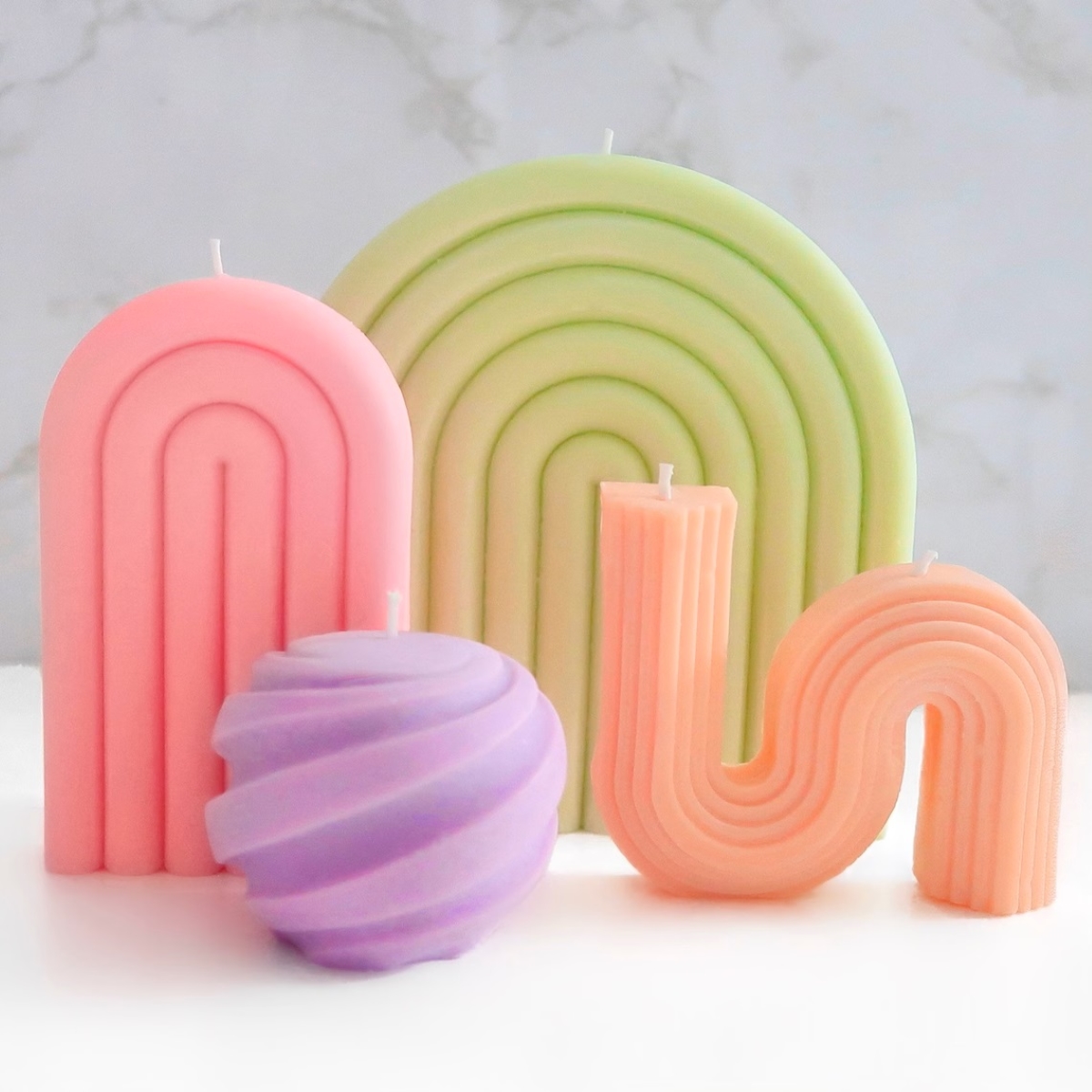 decor with candles - colorful unique shaped candles