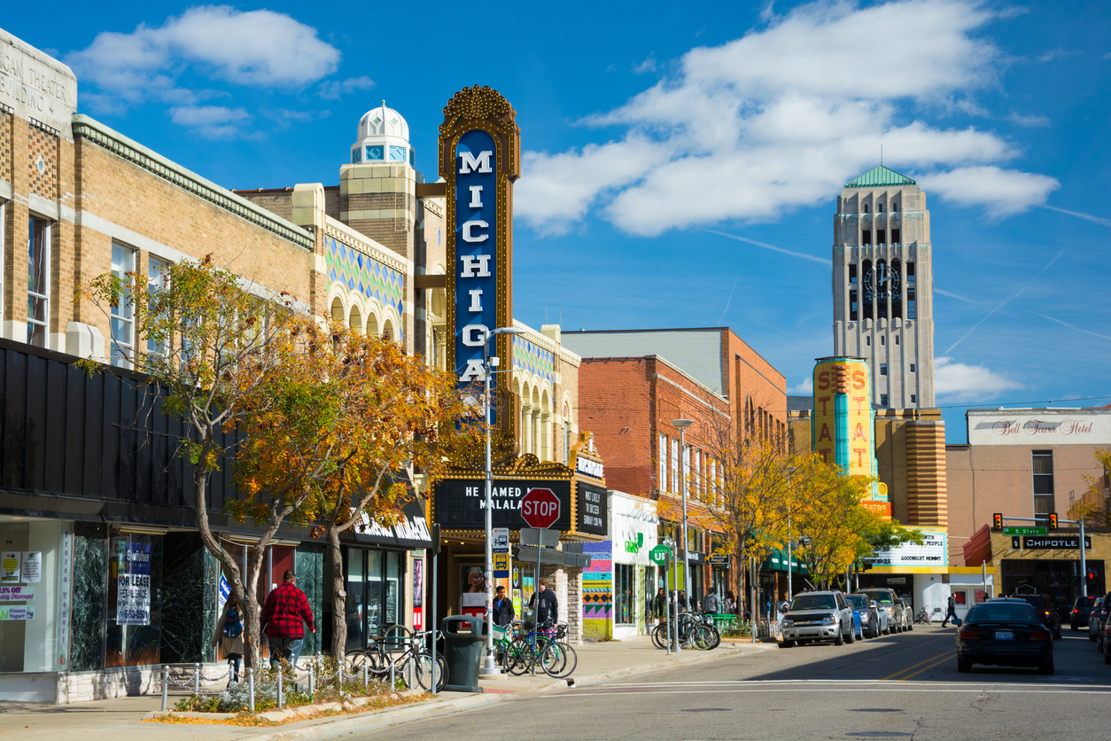 states with highest property tax ann arbor michigan street with theater bicycles storefronts pedestrians
