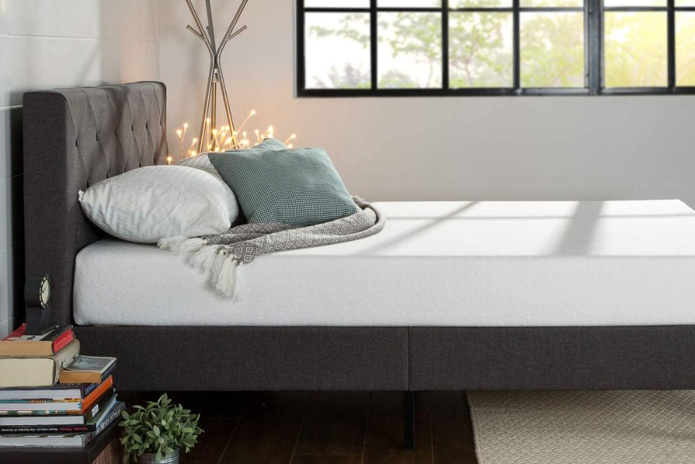 The Best Upholstered Beds Option: Zinus Curtis Upholstered Platform Bed Frame