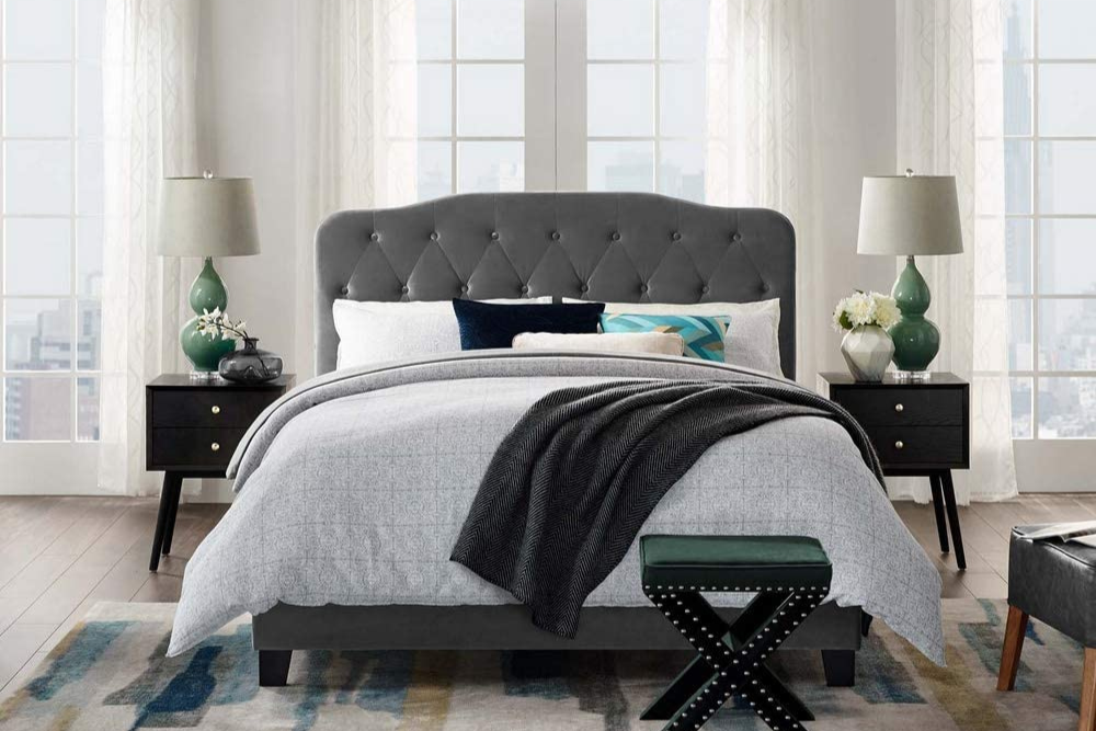 The Best Upholstered Beds Option: Modway Amelia Tufted Velvet Upholstered Bed