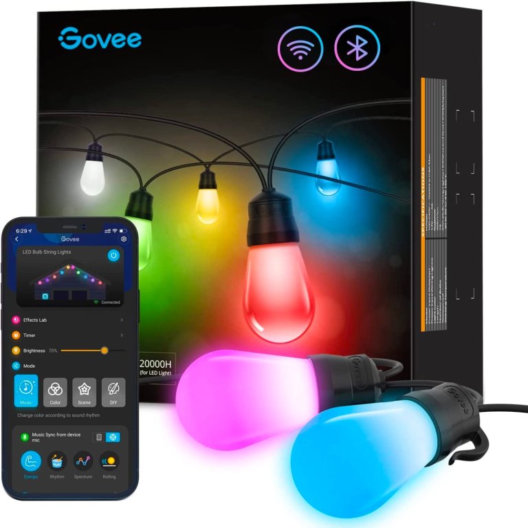  The Best Smart Outdoor Lights Option: Govee RGBIC Warm White Smart Outdoor String Lights