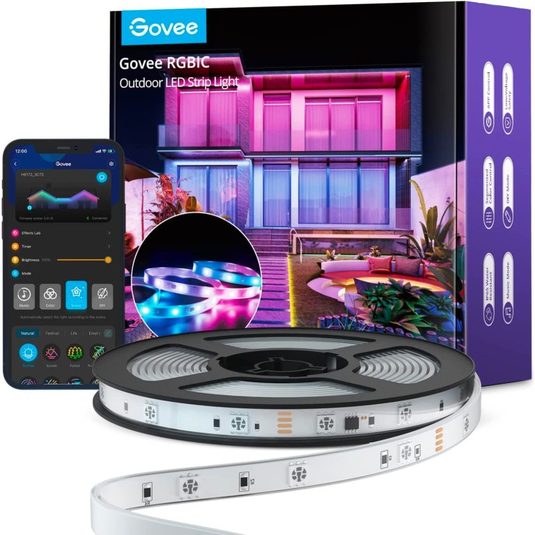  The Best Smart Outdoor Lights Option: Govee Wi-Fi RGBIC Outdoor Strip Lights