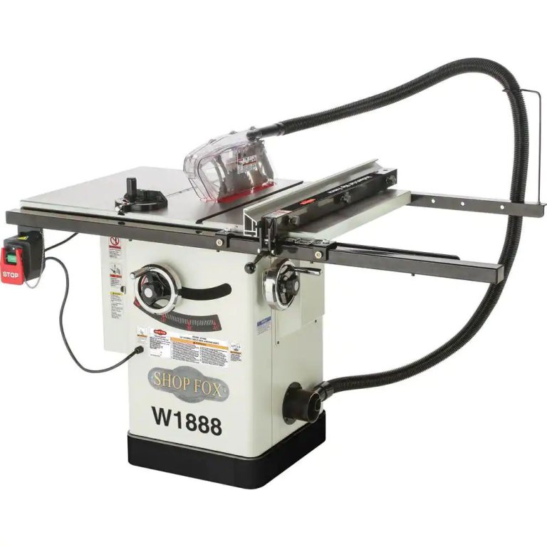  Shop Fox 10-Inch Hybrid Table Saw on a white background