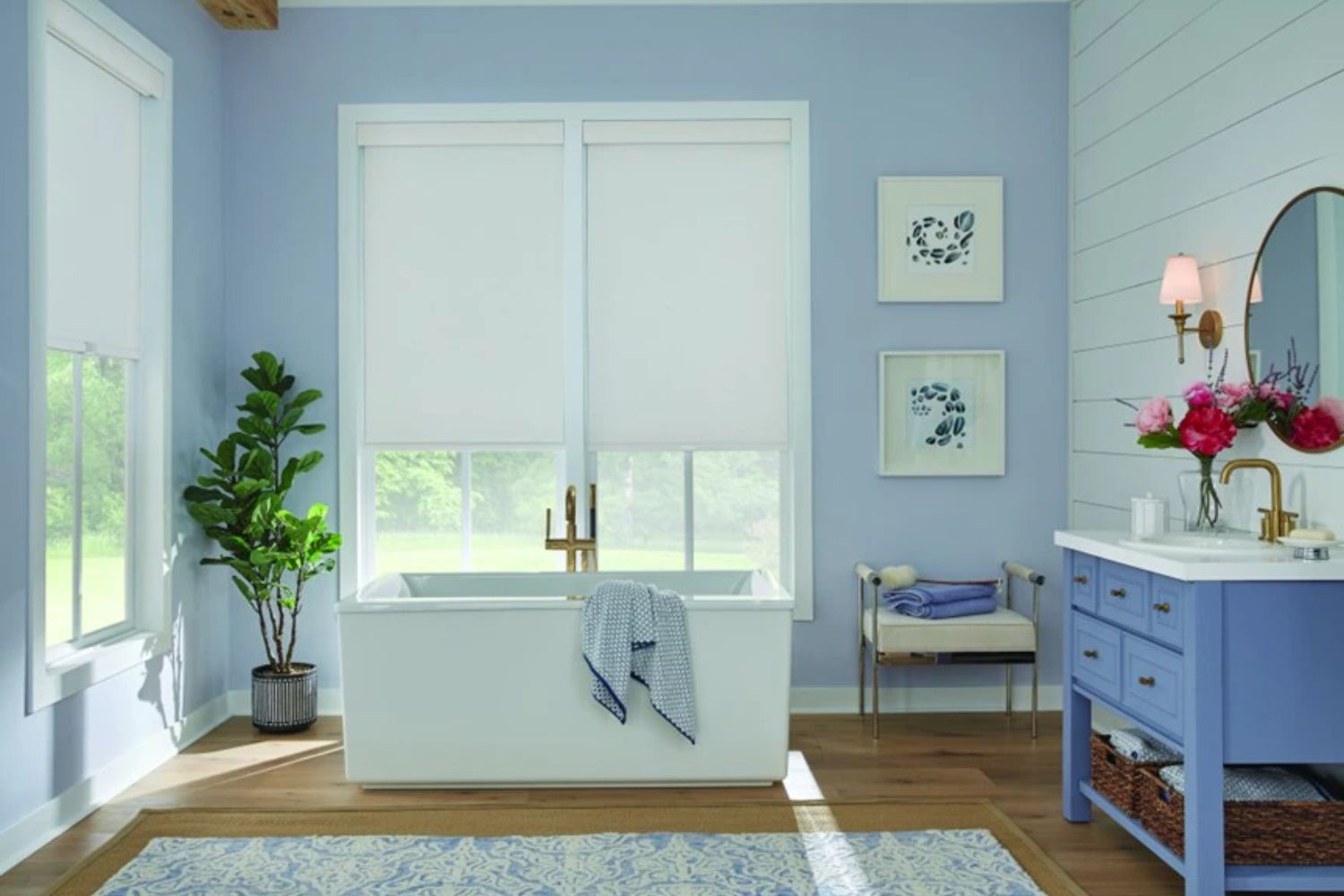 The Best Window Treatment for Sliding Doors Options: Bali Blackout Roller Shades