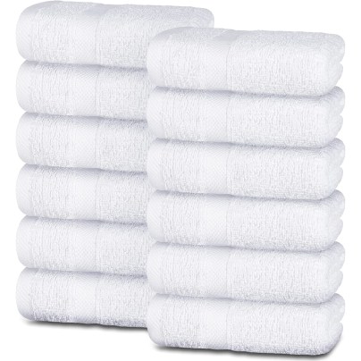 The Best Hand Towels Option: White Classic Wealuxe Home Collection Hand Towels