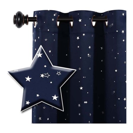 H.Versailtex Blackout Star Thermal Curtains for Kids