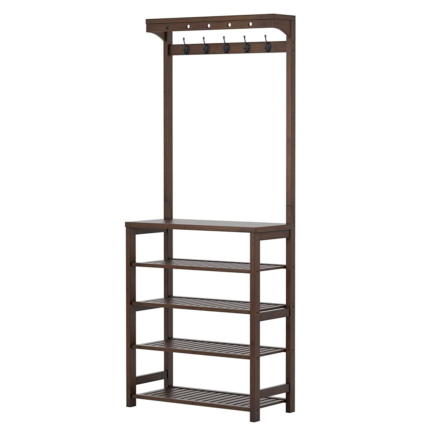 The Best entryway Decor For a Summer Refresh Option: SEIRIONE 5-Tier Coat and Shoe Rack 