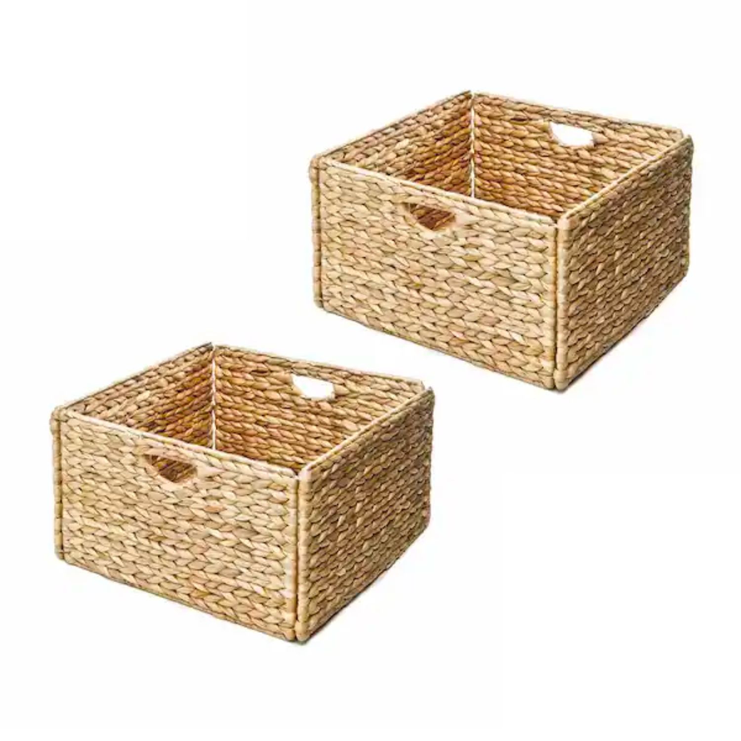 The Best entryway Decor For a Summer Refresh Option: Seville Classics Water Hyacinth Storage Baskets