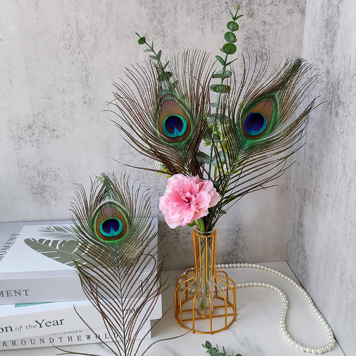 Peacock feather decor