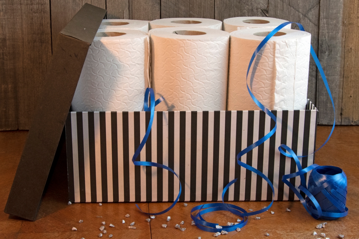 toilet paper in gift box