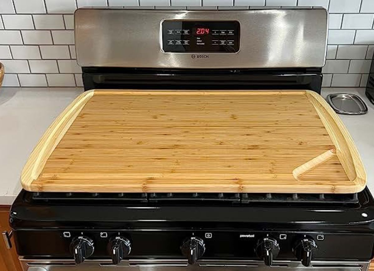 Wooden stove top cover