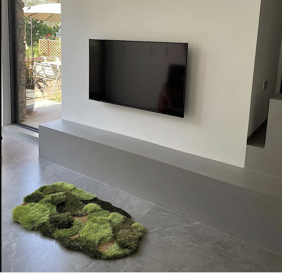 Patchwork Moss Rug in Living Room