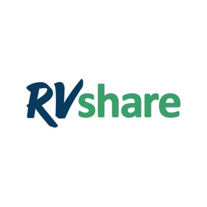 The word 'RV' is written in dark green, and the word 'share' is written in a light green; both appear on a white background.