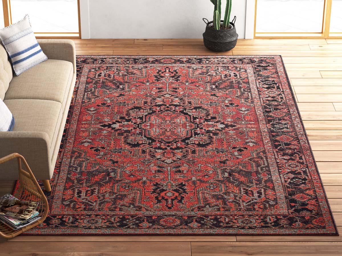 The Best Rug for Under Dining Table Option Adalia Performance Red Area Rug