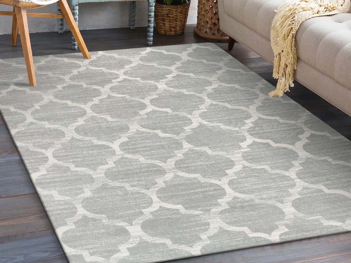 The Best Rug for Under Dining Table Option Lahome Moroccan Gray Area Rug