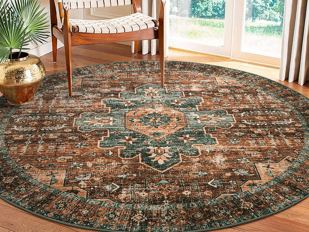 The Best Rug for Under Dining Table Option Moynesa Ultra Thin Persian Area Rug