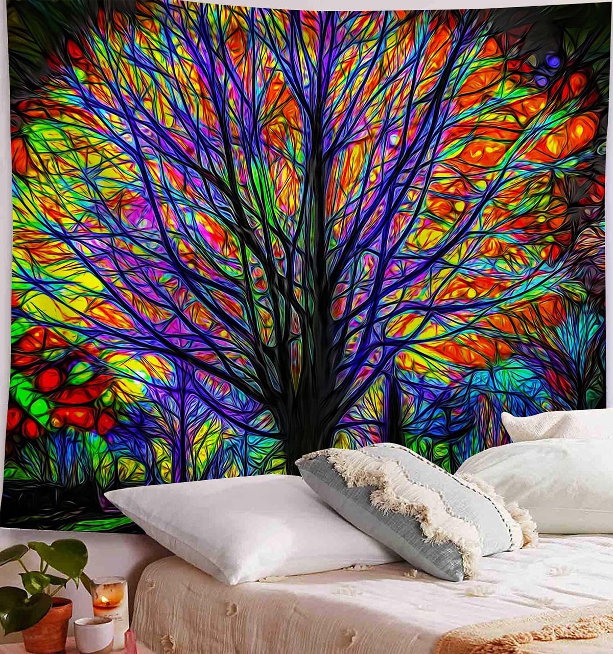 The Best Wall Tapestries Option Rainbow Tree Tapestry