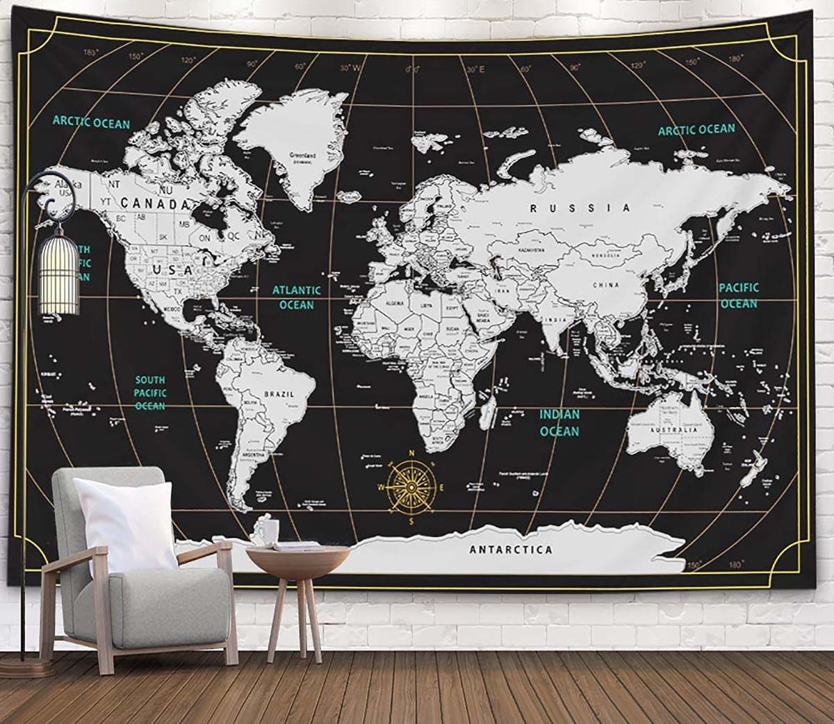 The Best Wall Tapestries Option World Map Tapestry
