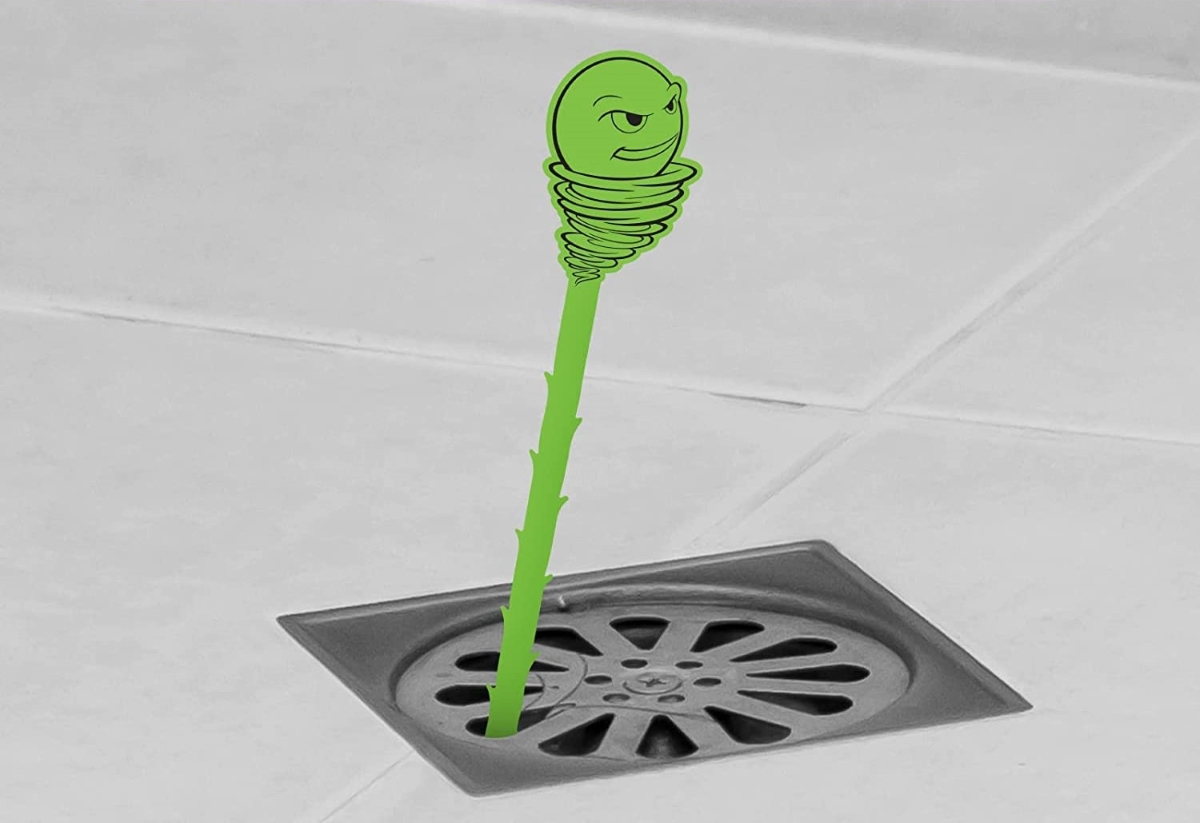 Green gobbler drain snake in drain
