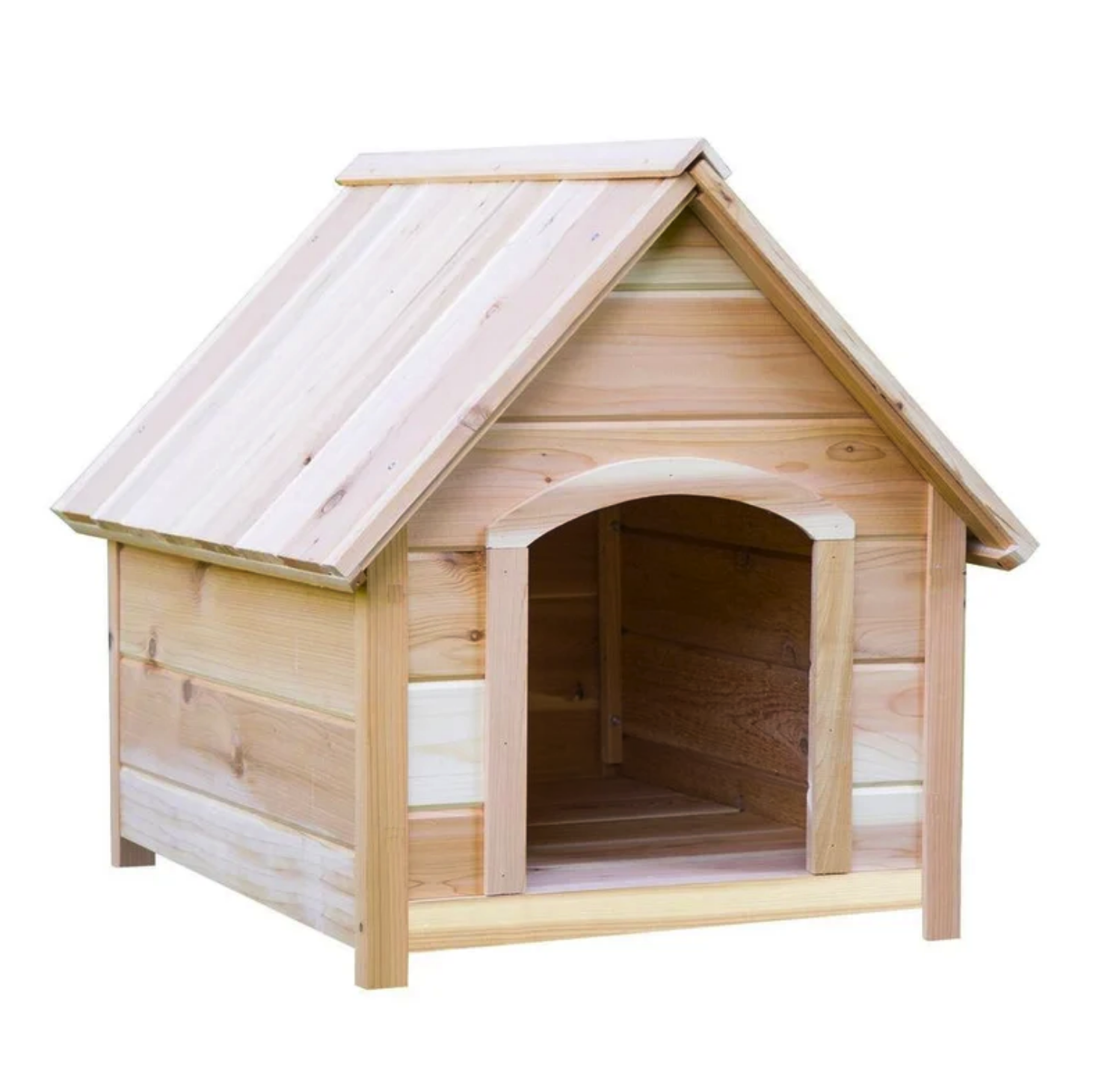 product shot of cedar plank dog house