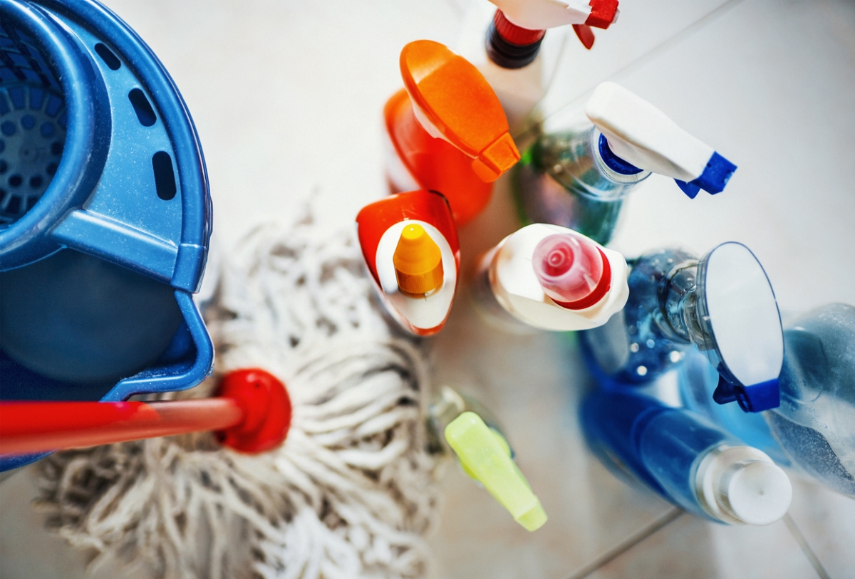 View of household chemicals