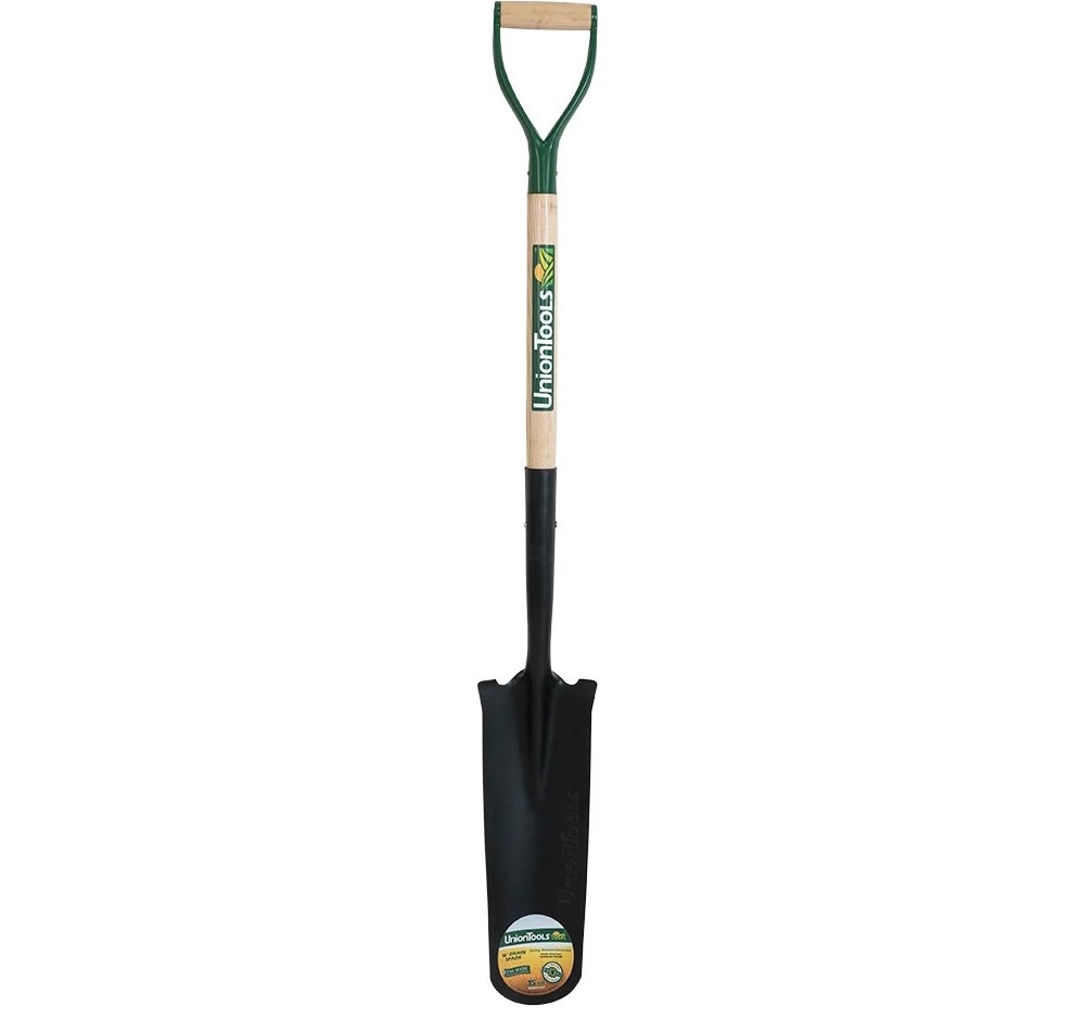 Ames D-handle drain spade on a white background.