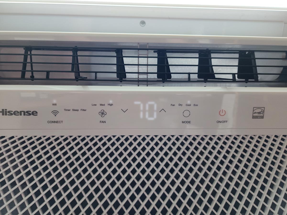 Close up of Hisense Air Conditioner control panel