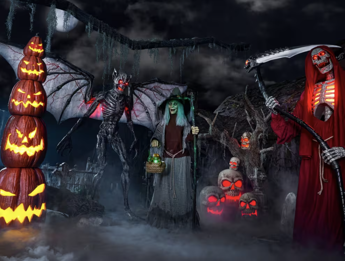 The 2023 Home Depot Halloween Collection Includes Stacked Pumpkins, Winged Predators, Witches, and More