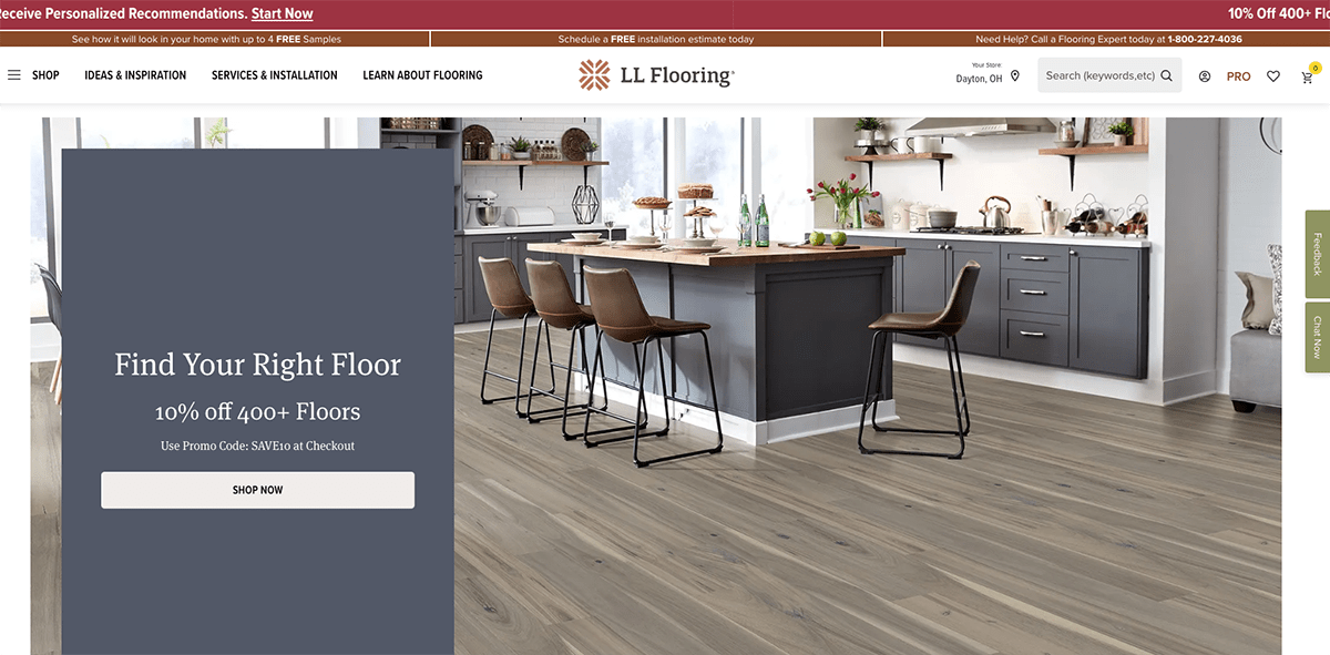 LL Flooring Review Homepage