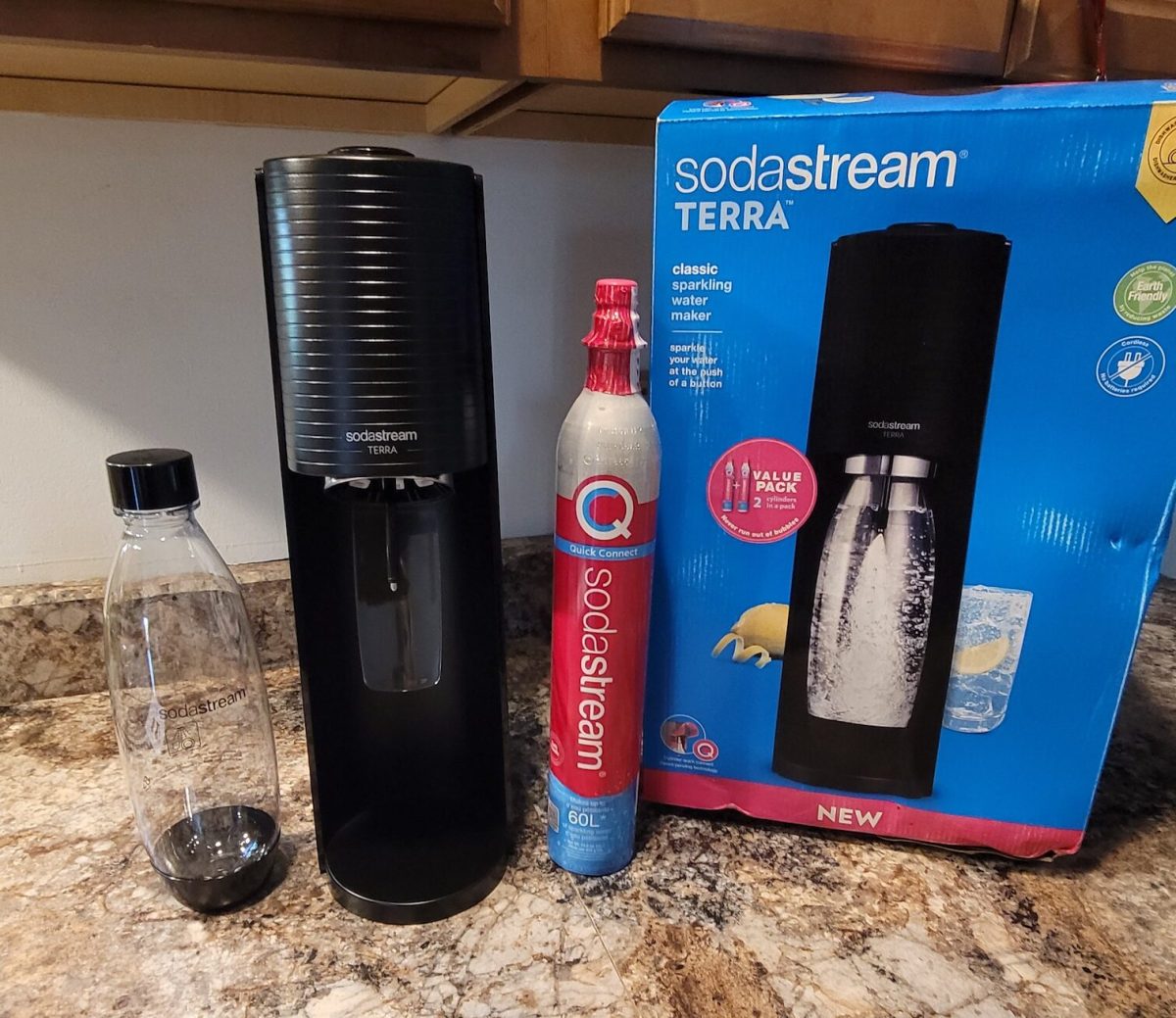SodaStream Terra bundle on kitchen counter