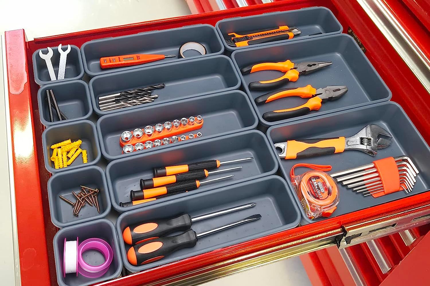 My solution for making tool chest drawer dividers using aluminium t-bar 