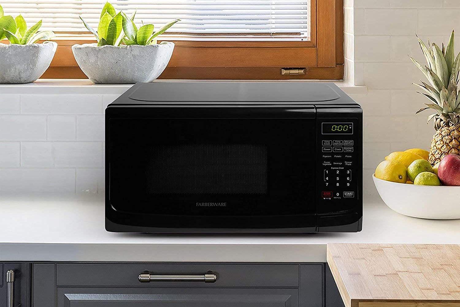 The best microwaves option sitting on a kitchen counter