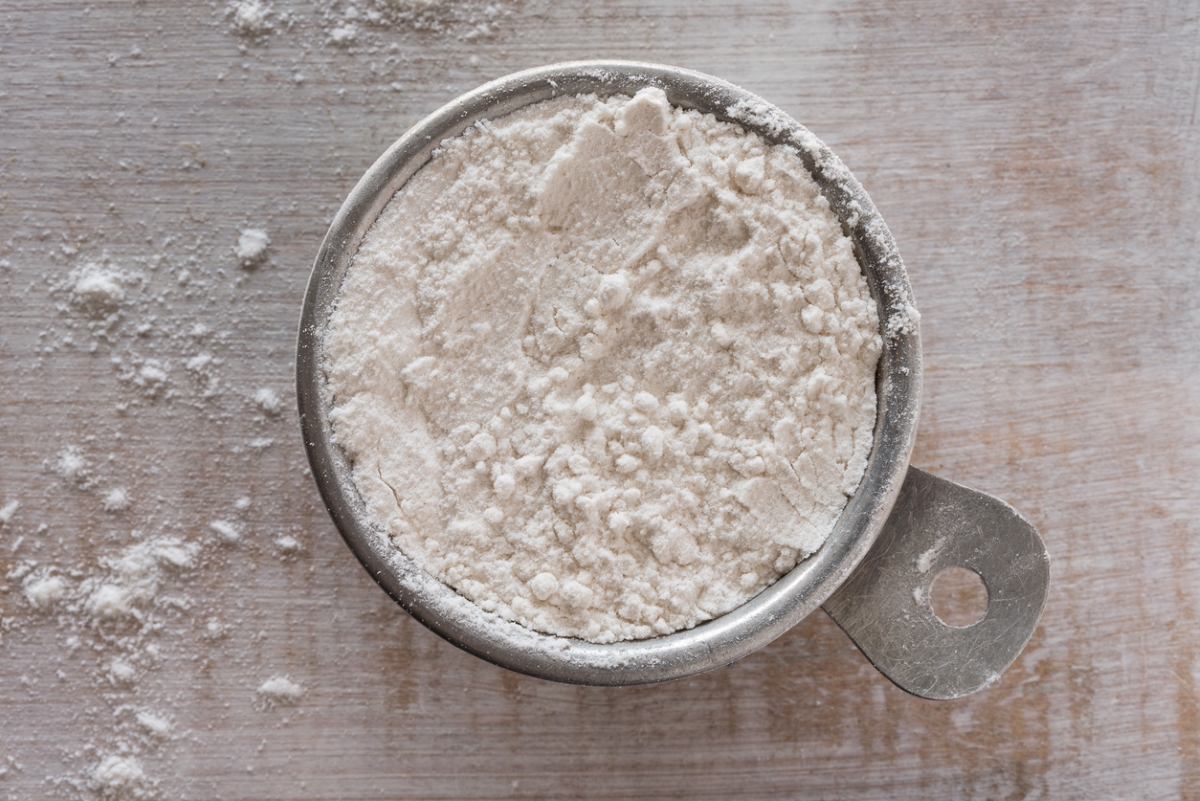 All purpose flour in measuring cup