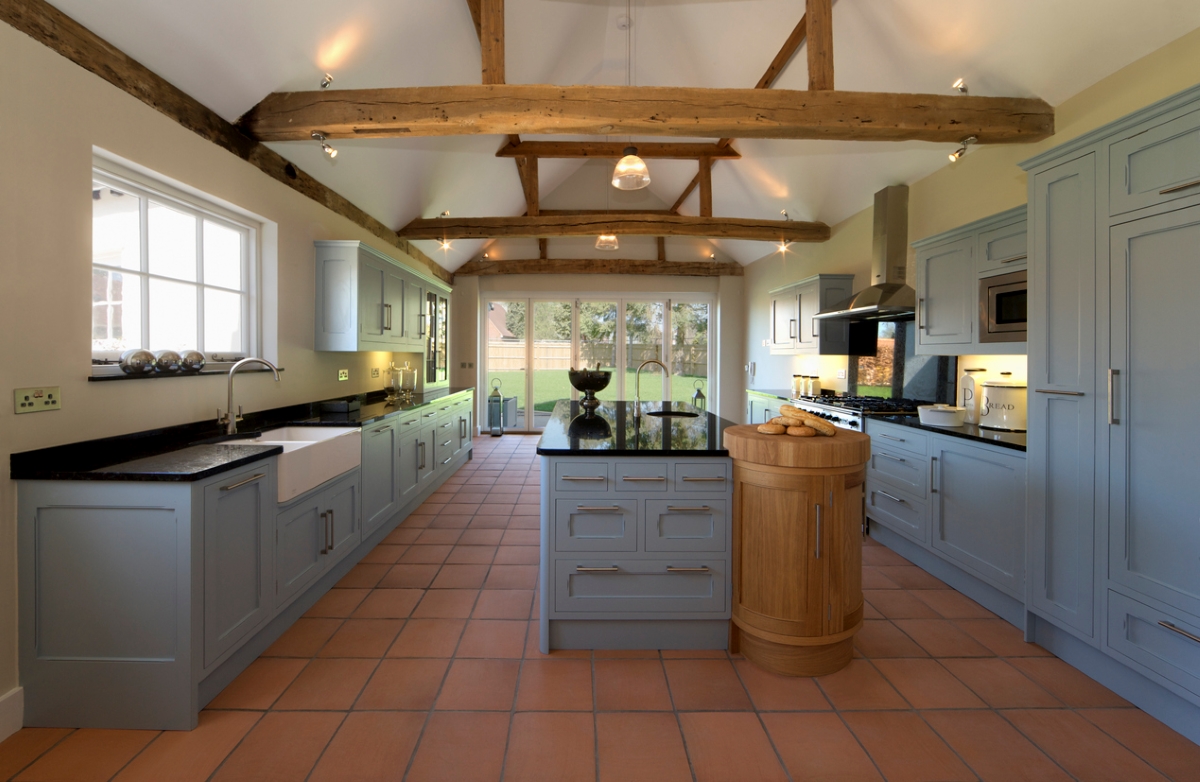 Farmhouse kitchen with double islands