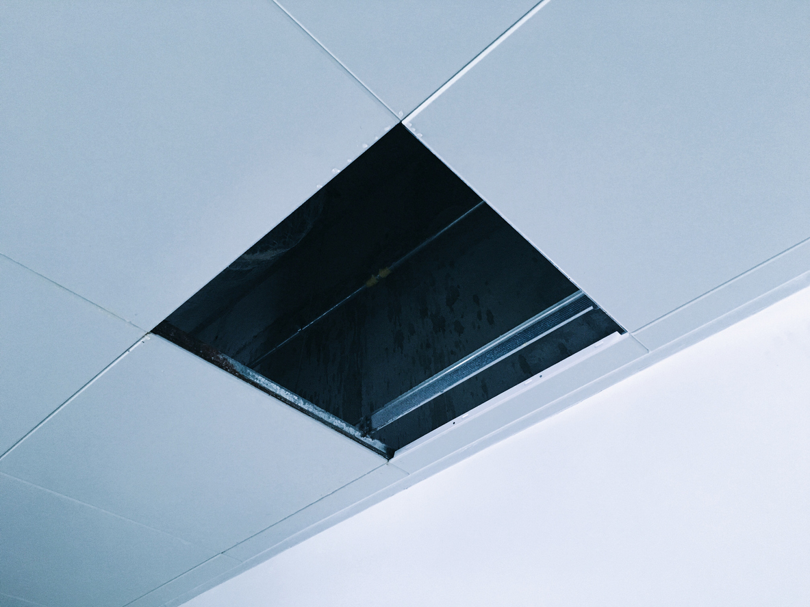 open panel in drop ceiling