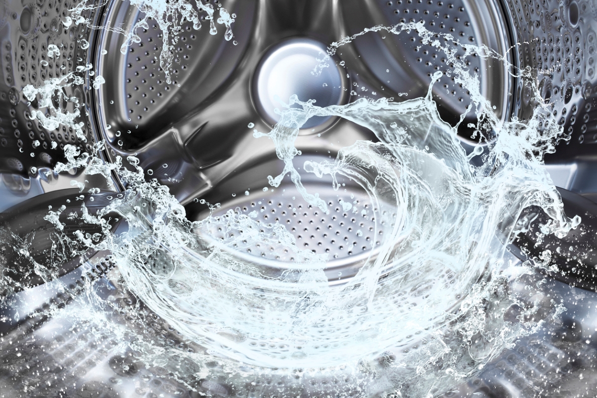 Water spinning in washer