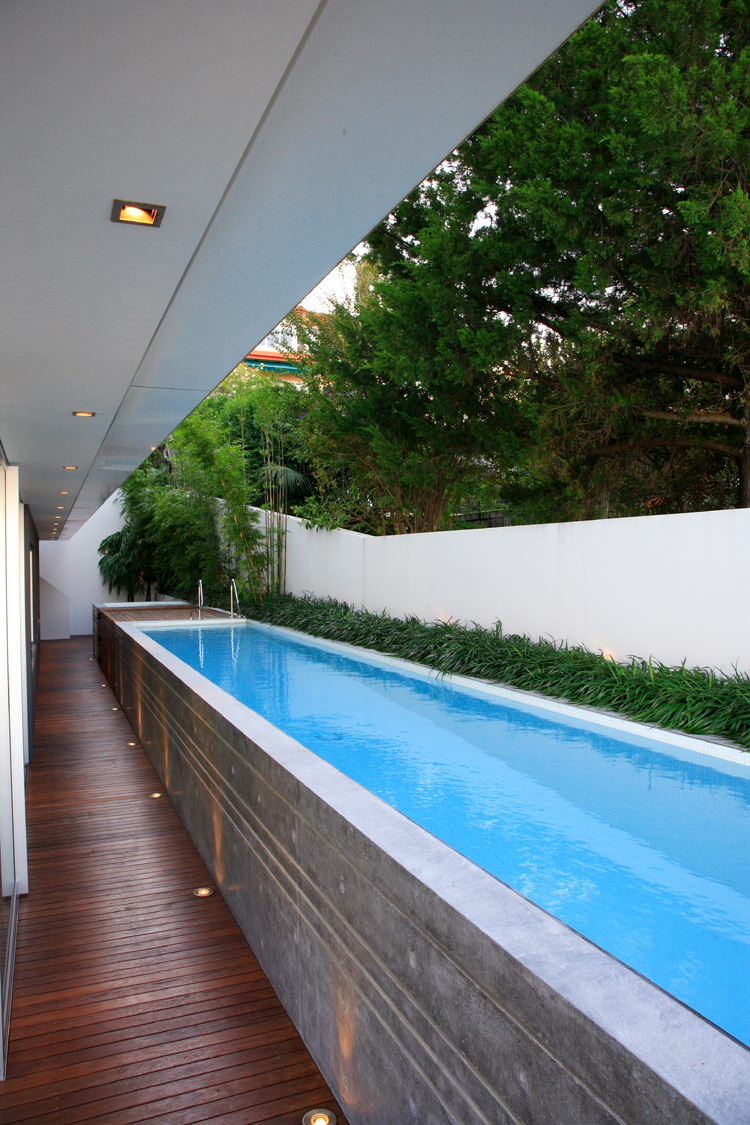 long rectangular pool