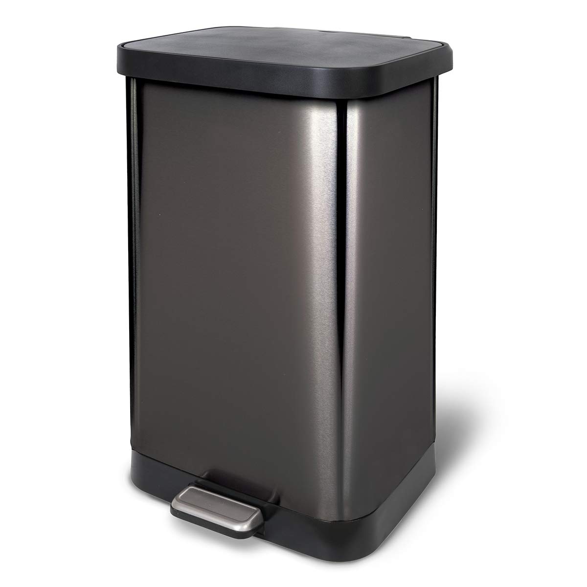 Glad 20 Gallon / 75.5 Liter Extra Capacity Stainless Steel Step Trash Can with CloroxTM Odor Protection